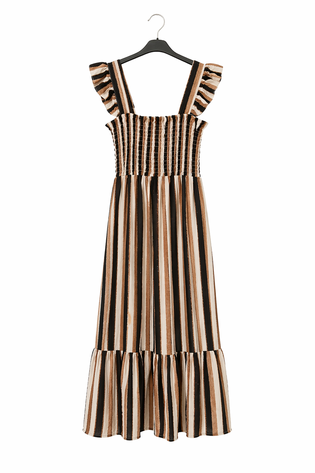 Vestido nido de abeja y volante Novedades