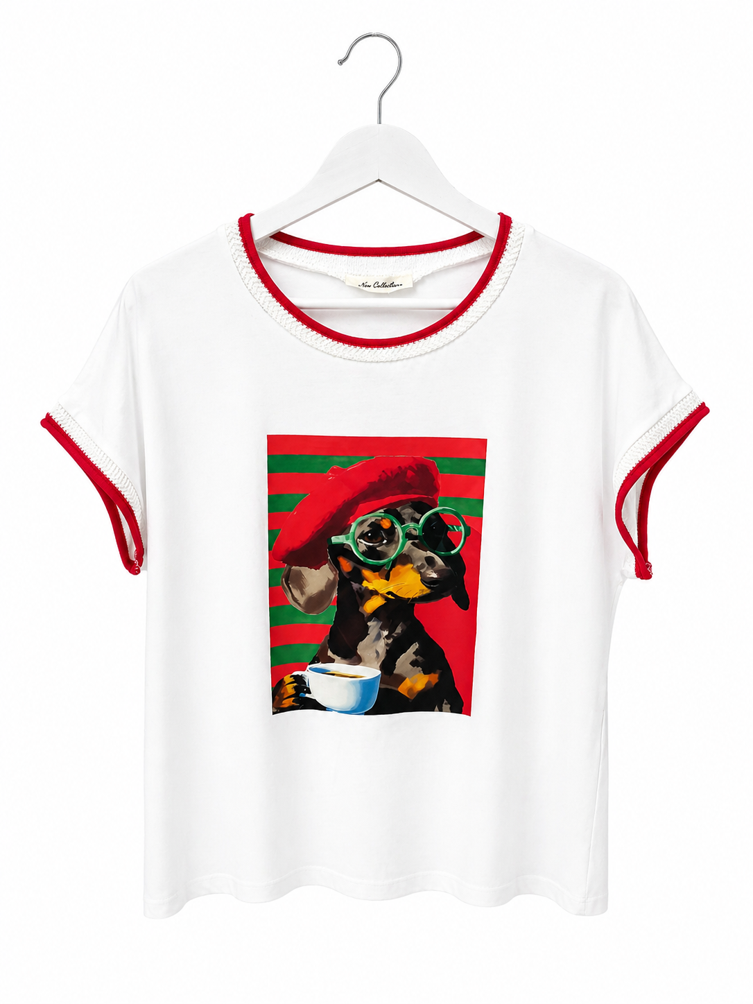 Camiseta ilustrada con detalle en contraste Novedades