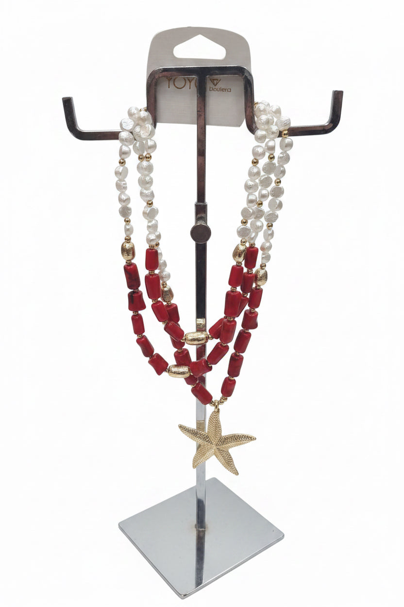 Collar perlas estrella