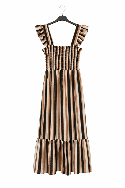 Vestido nido de abeja y volante Novedades