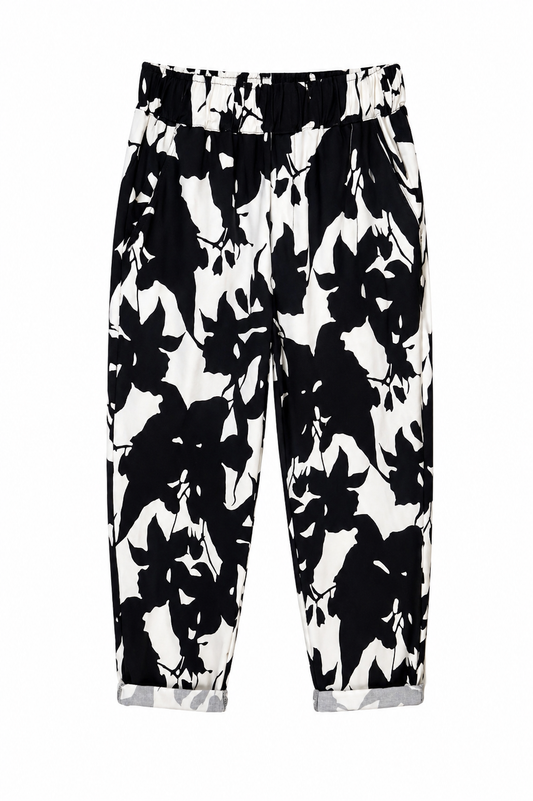 Pantalón estampado bicolor Novedades
