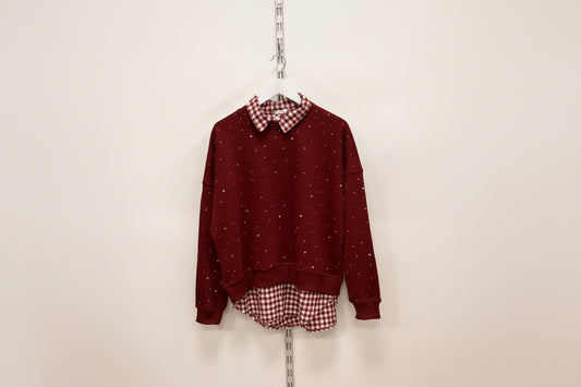 Sudadera apliques brillo