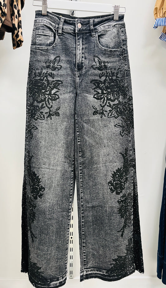 Pantalón negro brillos