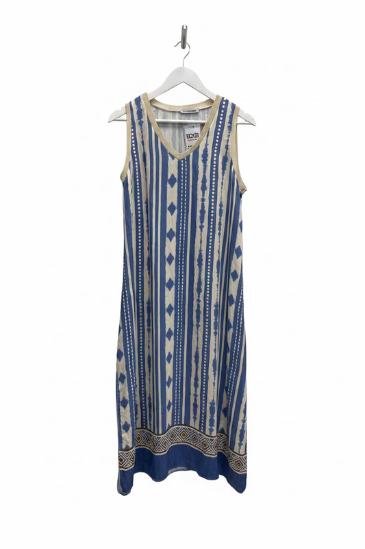 vestido estampado de lino