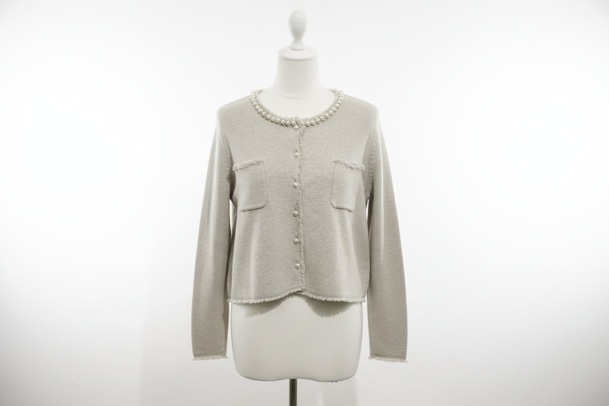 Chaqueta de punto perlas