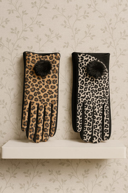 Guantes estampado leopardo
