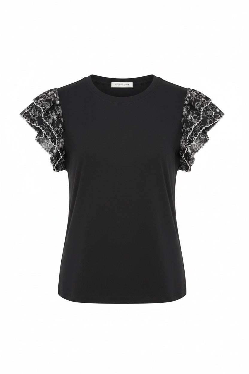 Camiseta con manga estampada