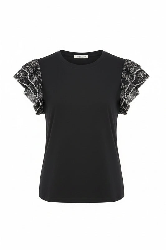 Camiseta con manga estampada