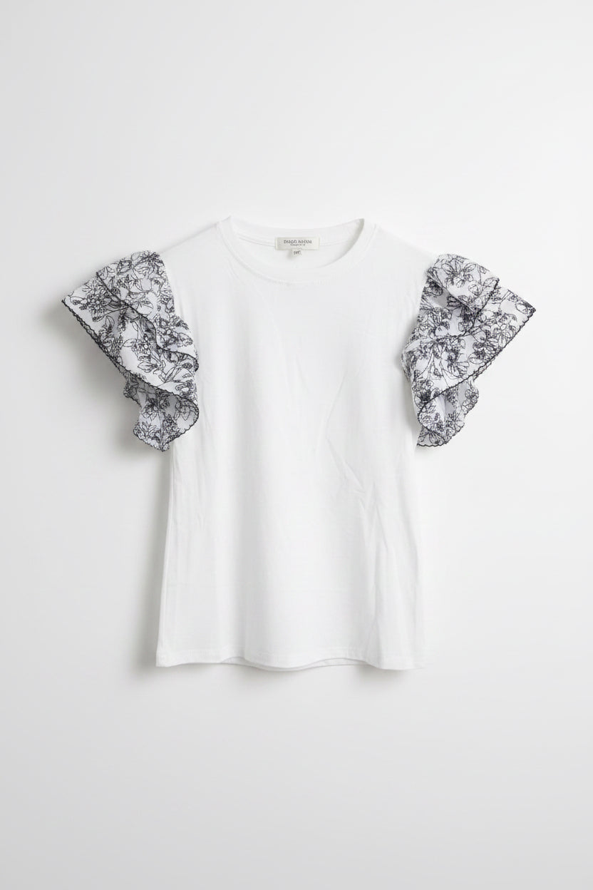 Camiseta con manga estampada